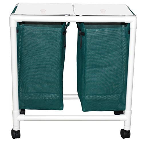 MJM International E214-D-2TW Echo Double Hamper, Royal Blue/Forest Green/Mauve, 28.92 fl oz, 37.5" Height x 34.25" Length x 18.75" Width