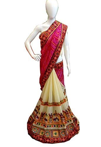 SKYZONE GROUP WOMEN'S WEDDING SAREE WITH BLOUSE