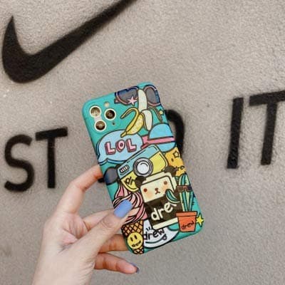 YOUONEO Phone Case for iPhone 11 Pro Max Case, US Fast Delivery Street Fashion Doodling Green Creative Designer Soft TPU Slim Fit Protective Unique Cover Case for iPhone 11 Pro Max 6.5 Inches