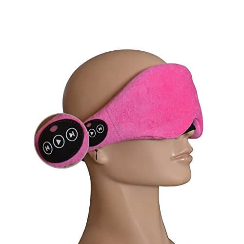 Langder Wireless Bluetooth Eye Mask headphone Sleeping Headphone Eyemask Built-in Speakers Micophone,Hand free speaking calls and music Enjoy Washable design color Pink