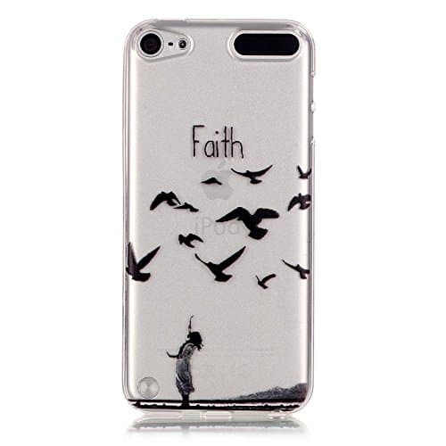iPod Touch 5 Case Clear, iPod Touch 6 Case, Bright Slim Fit Transparent Soft Rubber TPU Gel Silicone Case Protective Cover Skin for Apple iPod Touch 5 6th Generation (Free Faith)