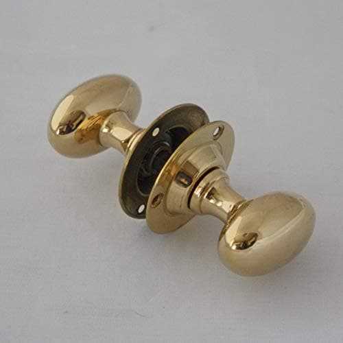 Edwardian Brass Oval Door Knobs