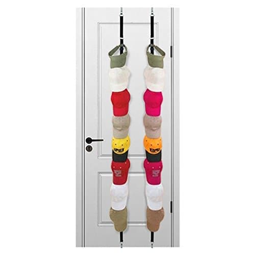 Cap Rack (2 Pack - Holds 32 Caps) for Baseball Hats, Ball Caps - Best Over Door Closet Organizer for Men, Boy or Women Hat Collections - Display Racks With Clips, Perfect Holder and Storage