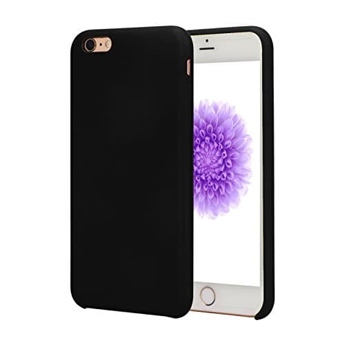 iPhone 6 Plus Case, Ultra Thin Liquid Silicone Gel Rubber Shockproof Case and Ultra Soft Microfiber Cloth Lining Cushion for iPhone 6 Plus/6s Plus (Black)