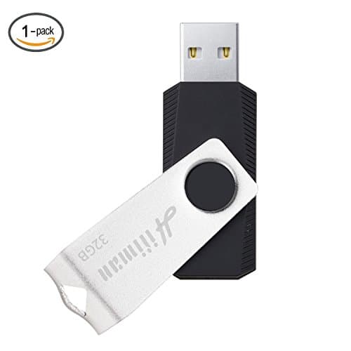 USB Flash Drive 32 GB, Hiiiman USB 2.0 Bulk Swivel Thumb Drive Jump Drive Zip Drive Memory Stick for Fold Data Storage - Share Photos and Videos, Black, 1 Pack