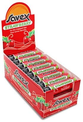 Savex .15 Oz Strawberry Lip Balm Display Case Pack 72