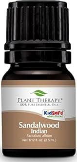 Plant Therapy Sandalwood Indian Essential Oil 2.5 mL (1/12 oz) 100% Pure, Undiluted, Therapeutic Grade