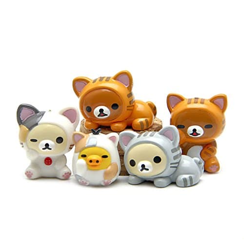 Super Cute!! New Arrival 5pcs/set 1.5-2.5cm Bear Cat Pig Action Figure Toy Kit Kids Collection Toy Children Gifts