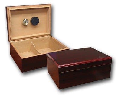 75-Cigar Desktop Wood Humidor Cherry