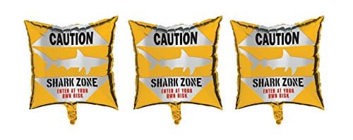 3 Shark Zone Mylar Balloons