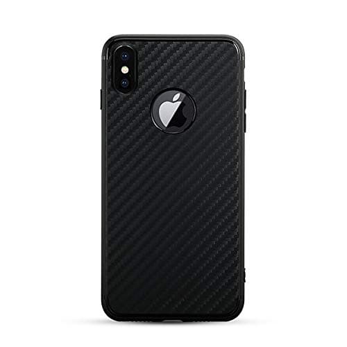 MajorCases Flexible Carbon iPhone XS Case, iPhone X Case Carbon Fiber Case Silicon Protection & TPU Apple Cover for iPhone X/XS/10 (Black)