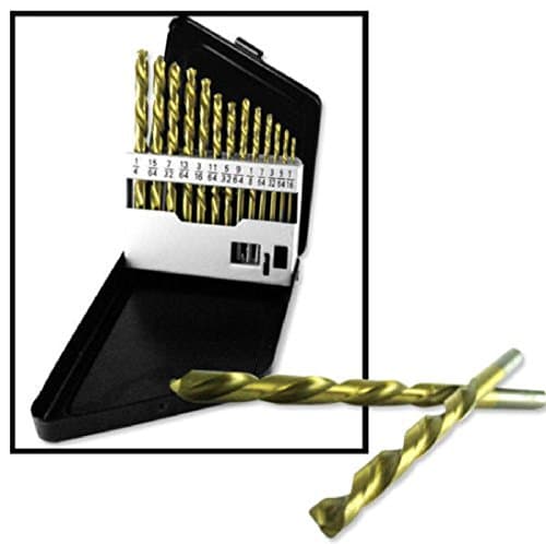 13 Pieces Left-Hand Drill Bit Titanium Set Industrial Strength with Storage Case Stud Extractor Set