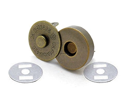 CRAFTMEmore Antique Brass Magnetic Button Quality Clasp Snaps for Purses Handbags Leather Fabric Sewing Craft Closures - No Tools Required Set of 10 (18mm (0.70"))