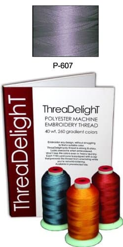1 cone of ThreaDeligh Polyester Embroidery Thread - Lavender Blue Medium P607 - 1100 yards - 40wt