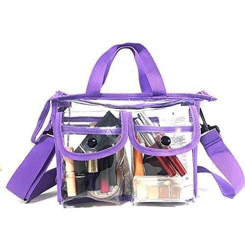 Clear PVC Pouch With Removable and Adjustable Shoulder Strap (Purple)