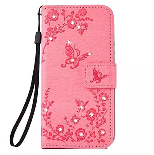 Over Armor iPhone X Case Rhinestone Leather Wallet (Pink)
