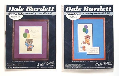 Dale Burdett Counted Cross Stitch Kit - 2 Separate Kits Featuring Bears with Balloons for Baby