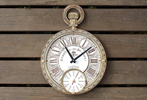 Pocket watch HANDCRAFTED wall clock unique large white clock face wooden wall clock (personalized gift)