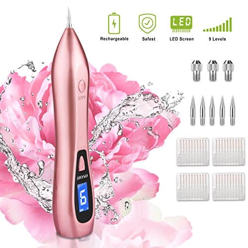Mole Remover Pen, Skin Tag Removal Tool Kit with USB Rechargeable 9 Levels, Portable Professional Electric Beauty Pen for Body Facial Freckle Nevus Warts Age Dark Spot Tattoo Dot Blemish Men Women