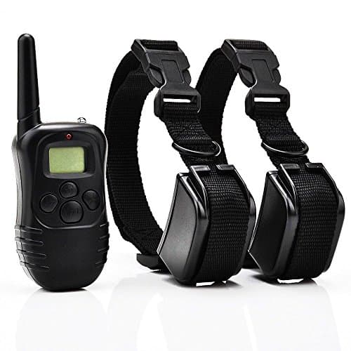 Rechargable LCD Remote Control Dog Training Shock Collar with 100 Level Shock and Vibration With 100LV Level 300 Yard 998DR (For 2 Dogs)