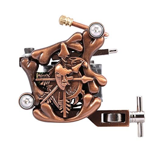 Tattoo Machine - Professional 10 Warp Coil Tattoo Machine Skull Pattern Tattoo Gun Shader Liner