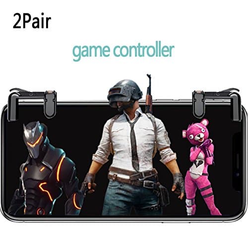 Mobile Game Controller 2Pair for PUBG/Fortnite/Critical Ops/Rules of Survival Sensitive Shoot and Aim Keys L1R1 Shooter Controller Cell Phone Game Joystick for Android IOS