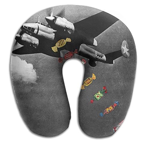 Creative Aircraft Put In Candy Design Comfortable U Shaped Neck Pillow Soft Neck Support Pattern Pillow For Rest,Travel,Car,Airplane,Bed,Sofa