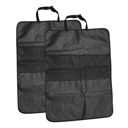 Solefun Kick Mat Seat Back Protector Backseat Car Organizer Built-In iPad/Tablet Holder Cargo Storage For Baby Stroller &amp; Kid Travel Accessories Toys Bottles Books