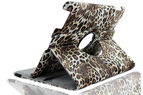 Apple iPad 2/3/4 Case - Elegani 360 Rotating PU Leather Stand Leoprd Design With Pink Doted Case with Auto Sleep/Wake Function for Apple iPad 2, Apple iPad 3,Apple iPad4, iPad 2 &amp; 3 &amp; 4