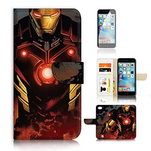 ( For iPhone 6 / iPhone 6S ) Flip Case Wallet Cover with Screen Protector - US B30005 - Ironman Super Hero B30005