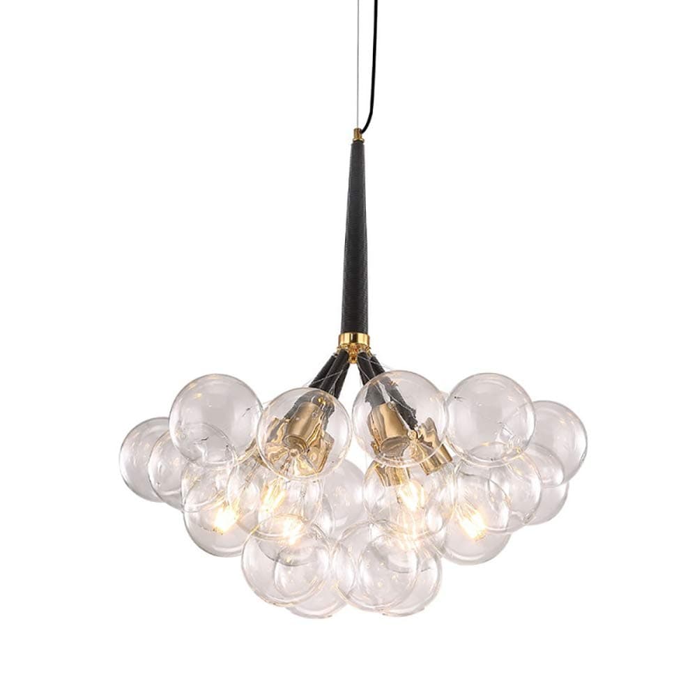 EDISLIVE 6-Light Glass Bubble Chandelier Ceiling Light Semi Flush Mount Light Minimalist 18 Globes Pendant Light (Pendant)