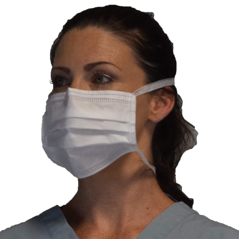 Protect U Guard Tie-On Mask - White - 2 Boxes of 50 Masks