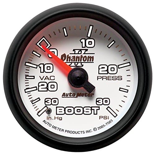 Auto Meter 7503 Phantom II 2-1/16" 30 in. Hg/30 PSI Mechanical Vacuum/Boost Gauge