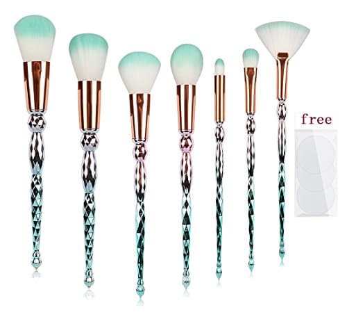 7 Pcs Makeup Brush Set,ENALOVE Diamond Patterned Shaped Foundation Contour Powder Blending Eyeshadow Brush