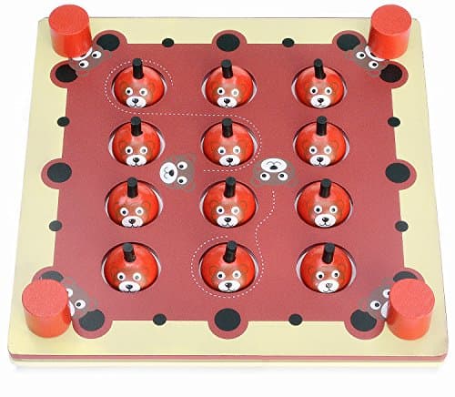 7TECH Interactive Memory Matching Game Wooden Chess Board with Animals Fruits Vegetables Numbers Letters Educational Puzzle Toy for Kids