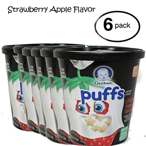 Gerber Strawberry Apple Puffs BUNDLE 6 Pack .70oz Each