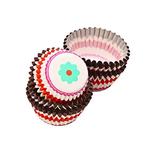 Sweet Creations 100 Count Flower Baking Cupcake Papers, Mini, Multi-Color