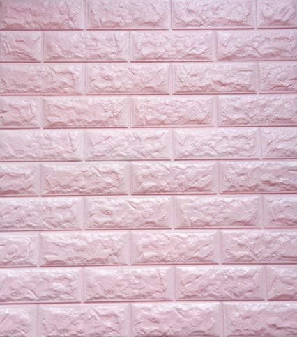Ufixit DIY Self Adhesive PE Foam Brick Wall Sheet/Panel/Sticker -10 Sheets (Each Sheet is 71 cm x 77cm x 1 cm) Covers 58.4 sq.ft (Pink)