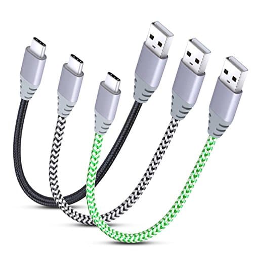 USB Type C, Excgood 3-Pack 1Ft/30CM Type C to USB 2.0 Male Cable with Reversible Connector For Samsung Galaxy S8/S8+, MacBook, Nexus, Chromebook Pixel, Google Pixel, Nintendo Switch(Black White Green)