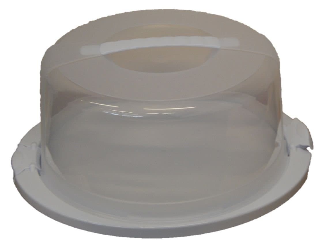 Large Lockable Plastic Cake Carrier Cake Storage Container Cake Dome with Lid BPA Free (White)