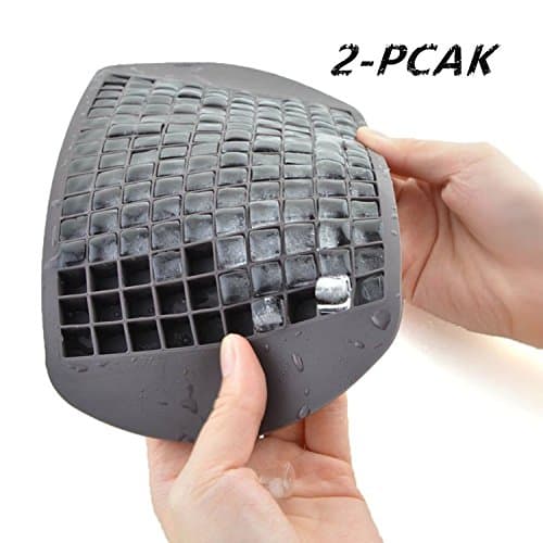 LuimiHot Ice Cube Tray 2 Pack, 160 Silicone Ice Cubes Mold, Perfect for Whisky, Cocktail DIY Molds Maker (Black)