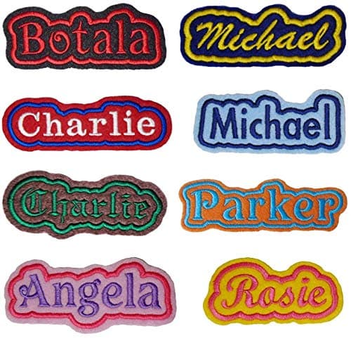 Custom Embroidered Name ID Patch Felt Iron-On Sew Felt Patches with Outline Border (6" Wide)
