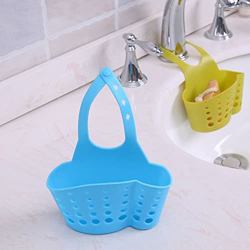 Sink Caddy Sponge Holder Soap Holder, Eunion 2 Pack Rubber Faucet Caddy-Blue&amp;Green