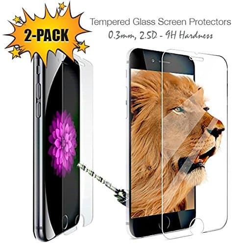 iPhone 7 Screen Protector (2-Pack) Tempered - 9H Hardness - Glass 0.3mm, 2.5D - Bubble-Free, Scratch-resistant, Anti-shatter & Anti-fingerprint. Perfect fit for iPhone 7