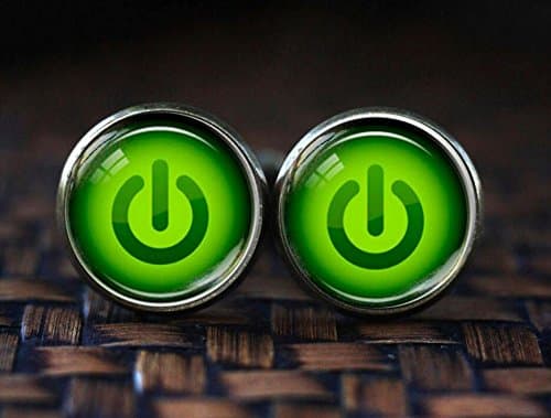 Power Button On Off Cufflinks, Computer Power Button Cufflinks, Power switch cufflinks, gamer cufflinks, engineer gift, computer geek gift