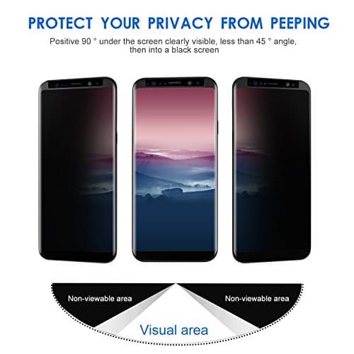 Galaxy S9 Plus Privacy Screen protector, Toptrade 9H Hardness Tempered Glass Anti-Spy Screen Protector Shield For Samsung Galaxy S9 Plus,Color (Black)