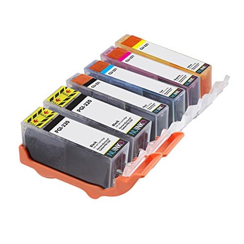 NUINKO Compatible Ink Cartridge Replacement for Canon CLI-221 PGI-220 Canon MX870 iP3600 iP4700 MP560 MP640 iP4600 MP620 MX860 MP990 MP980 (6 Pack)