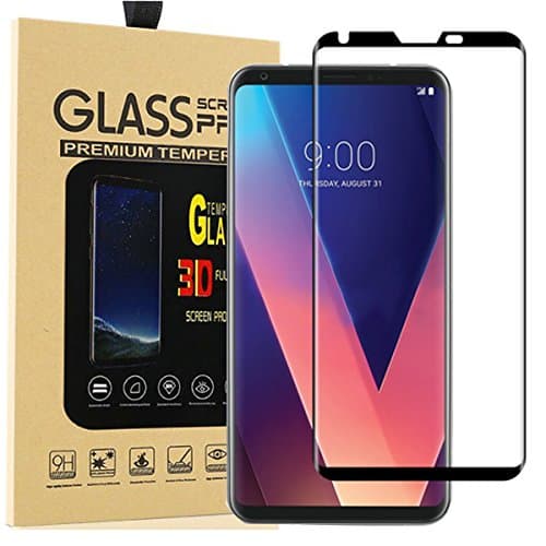 LG V30 Screen Protector,Lyche [Case Friendly]Bubble Free HD Clear Anti-Scratch Tempered Glass Screen Protector for LG V30 2017-Black