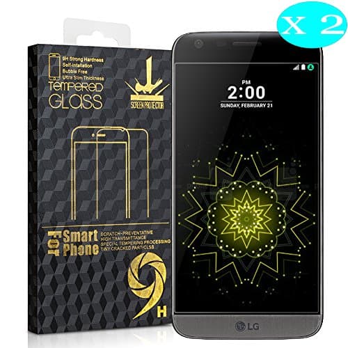 LG G5 Screen Protector,[2 Pack]TKOXI Premium 9H Anti-Scratch Anti-Bubble Tempered Glass Screen Protectors for LG G5 with Lifetime Replacement Warranty