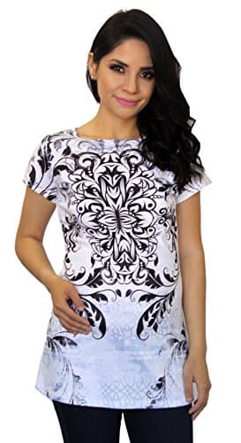 Geometric White Maternity Pregnancy Sublimation Top